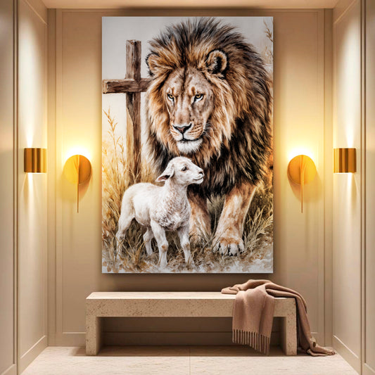 Lion And Sheep Faith Wall Art II