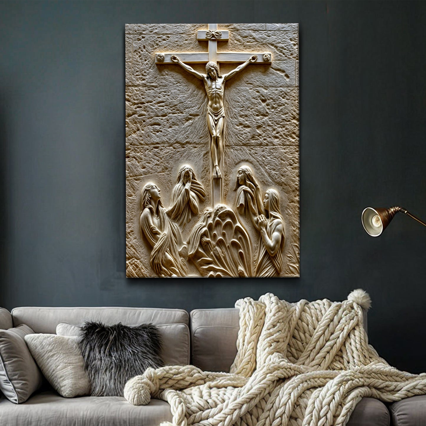 Three Cross Calvary Hill Wall Art