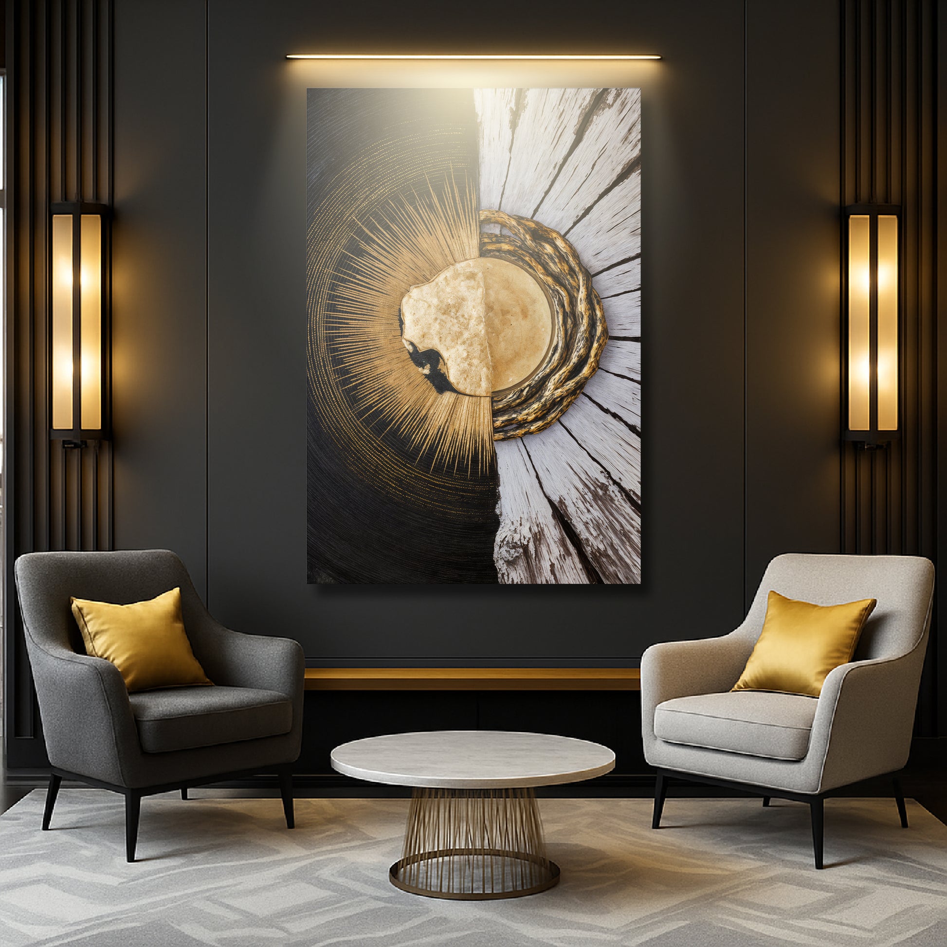 Metallic Gold Sunburst Wall Art