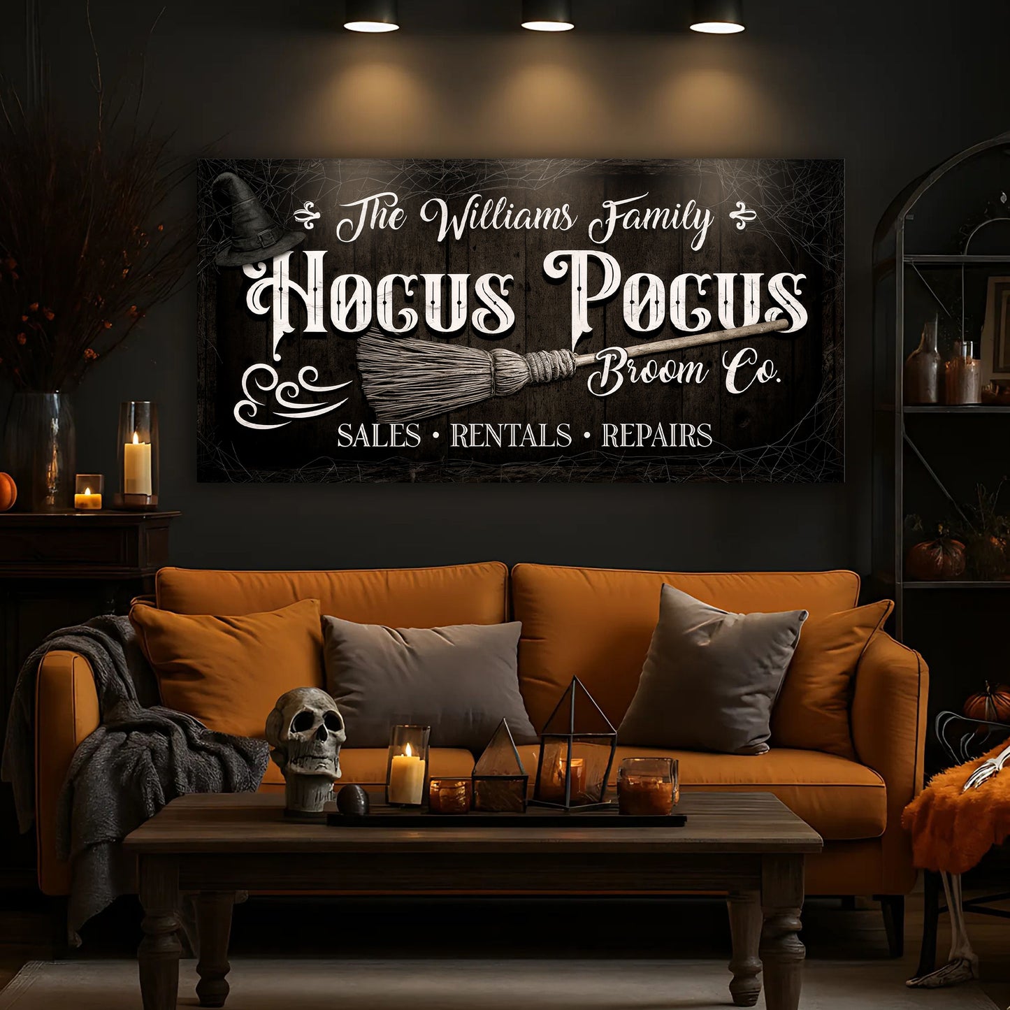Personalized Hocus Pocus Broom Co. Wall Sign