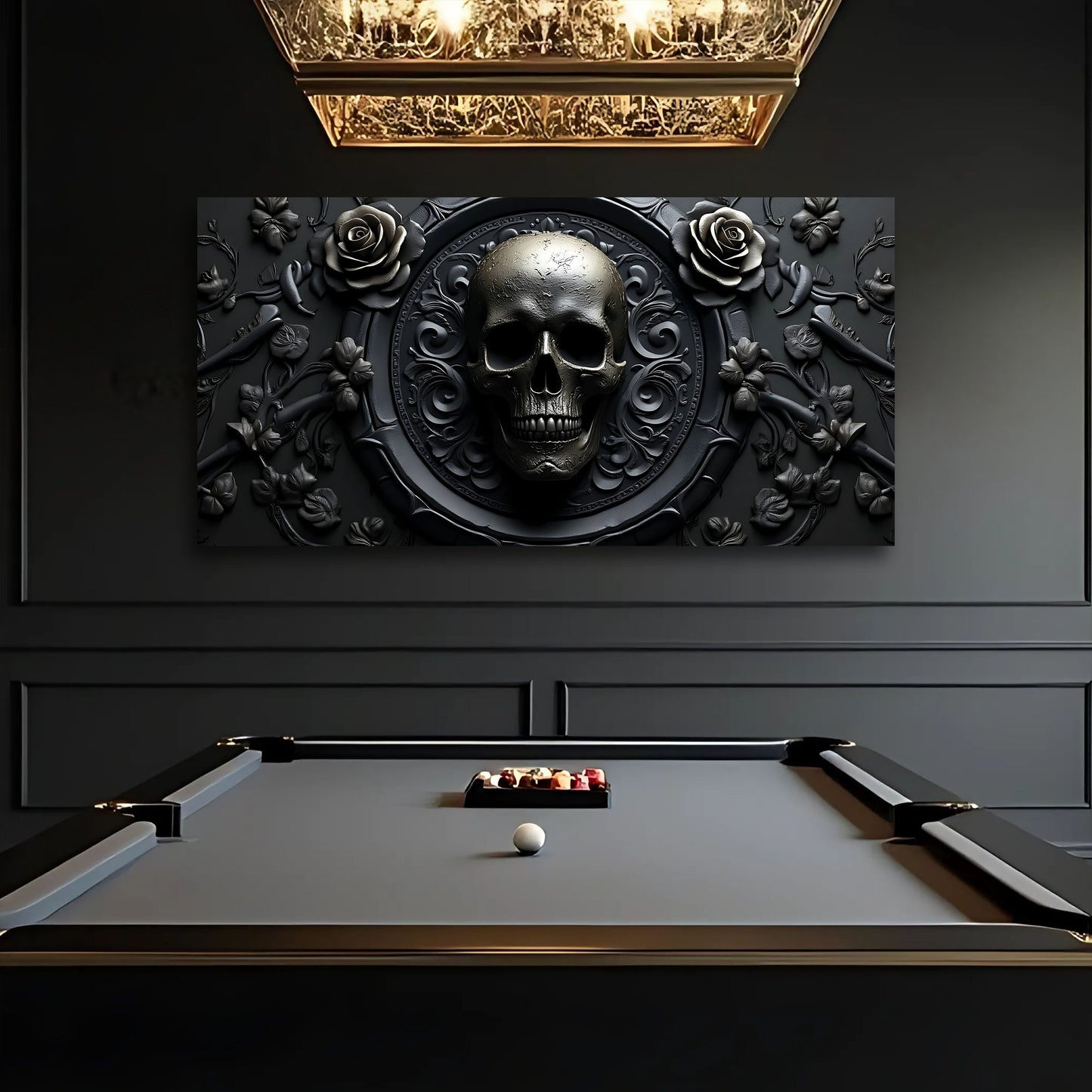 3D Rose and Skull Wall Art VI