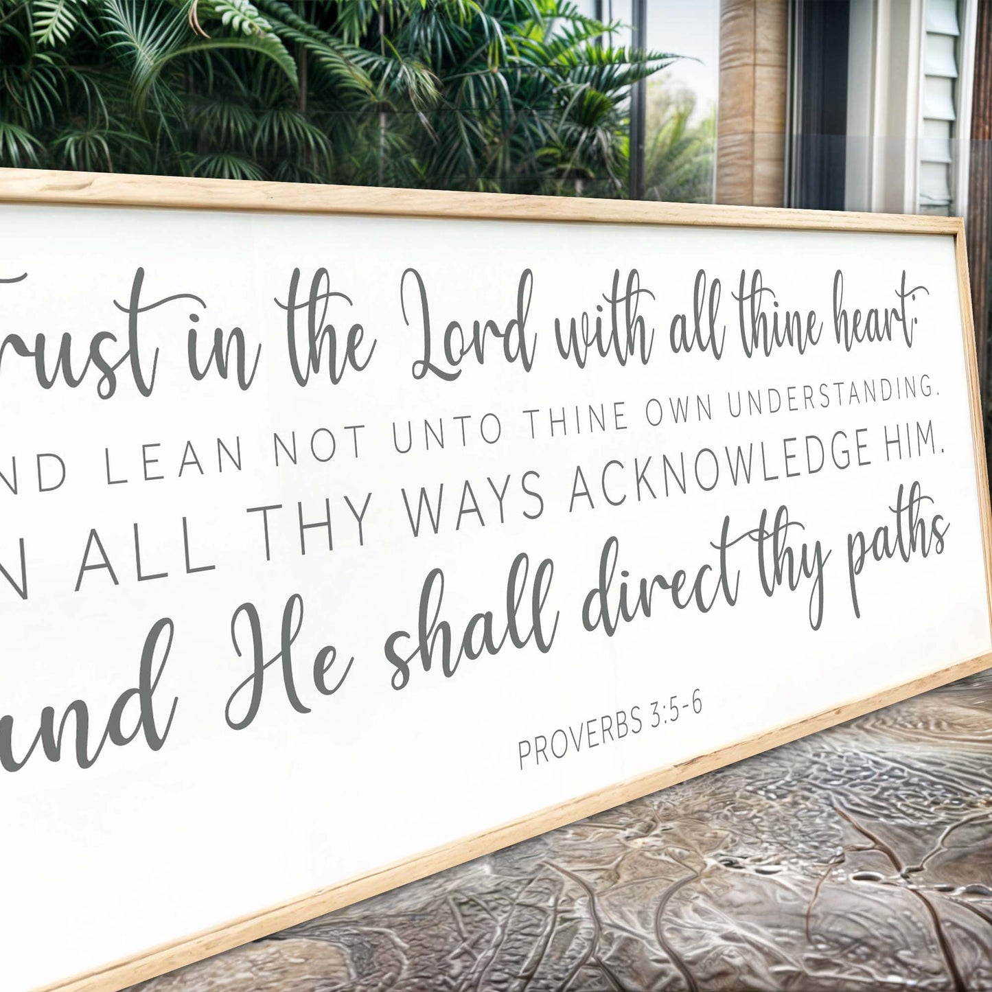 Proverbs 3:5-6 Faith Wall Sign