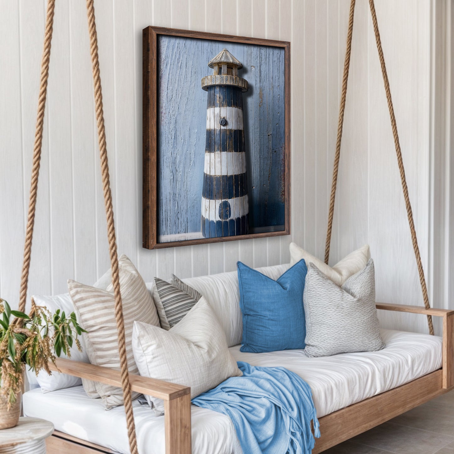 Wooden Lighthouse Coastal Wall Art