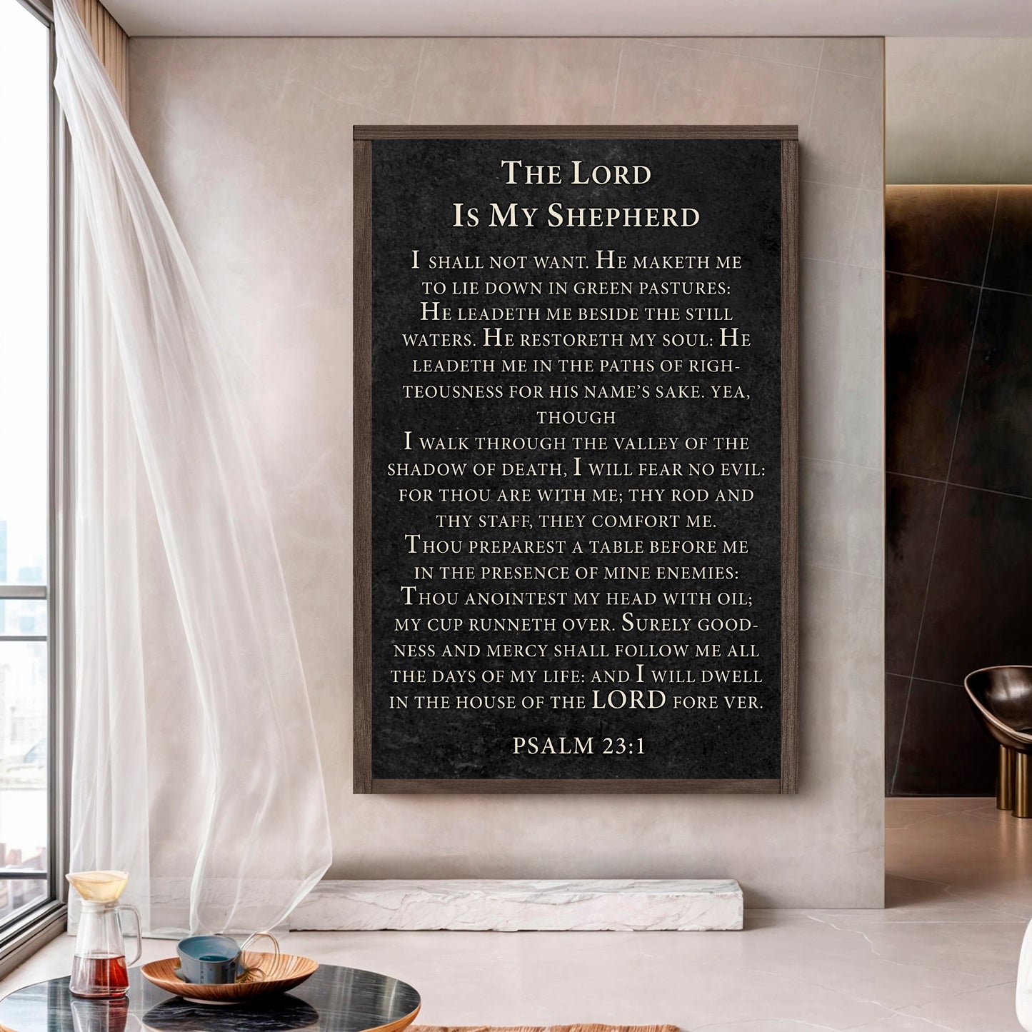 The Lord Is My Shepherd I Shall Not Want Psalm 23:1 Faith Sign VII