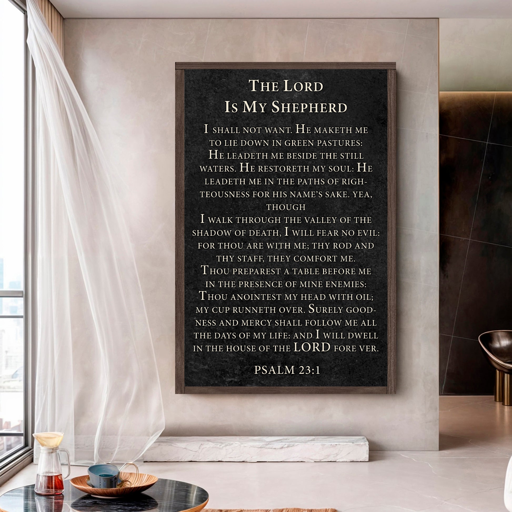 The Lord Is My Shepherd I Shall Not Want Psalm 23:1 Faith Sign VII