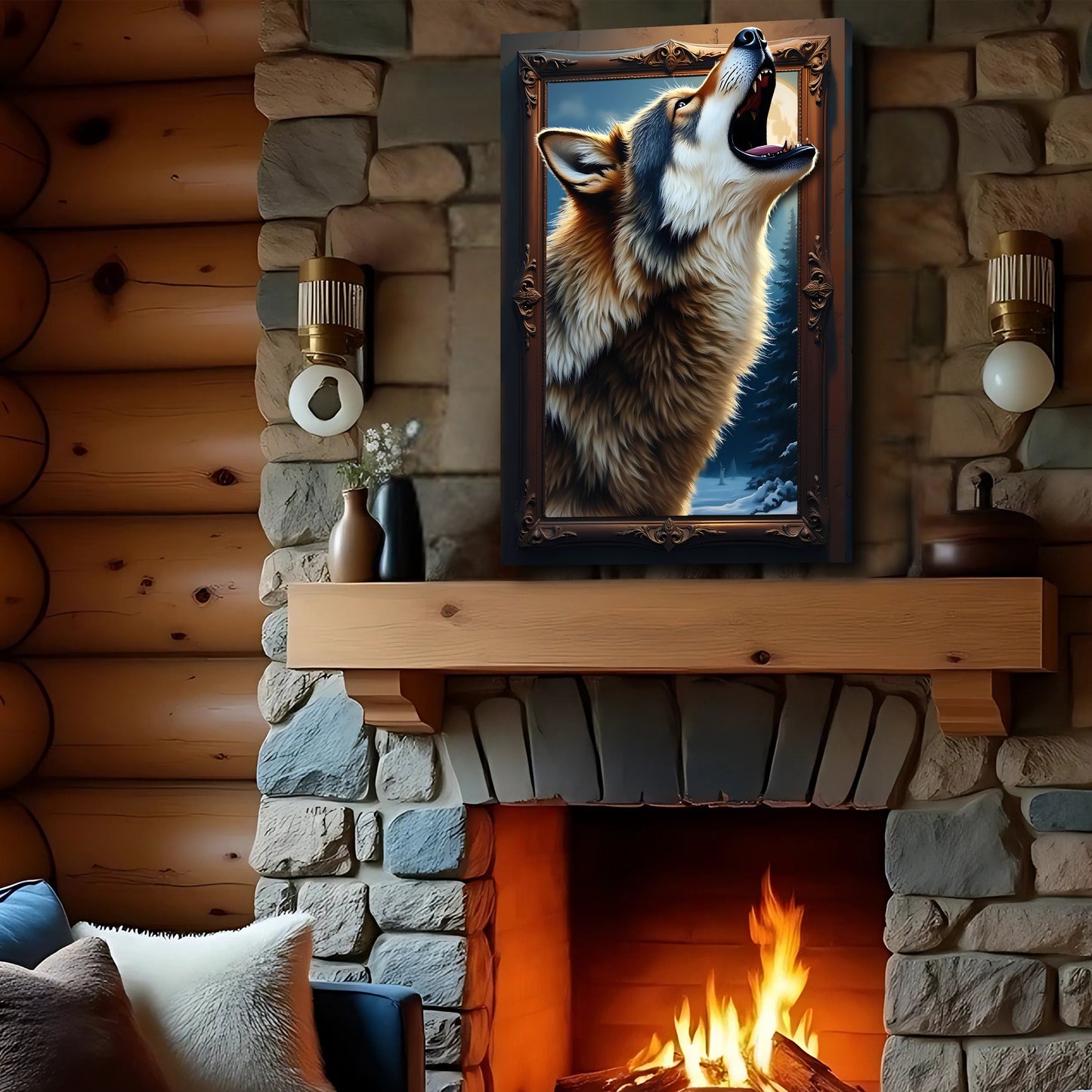 3D Wolf Wall Art