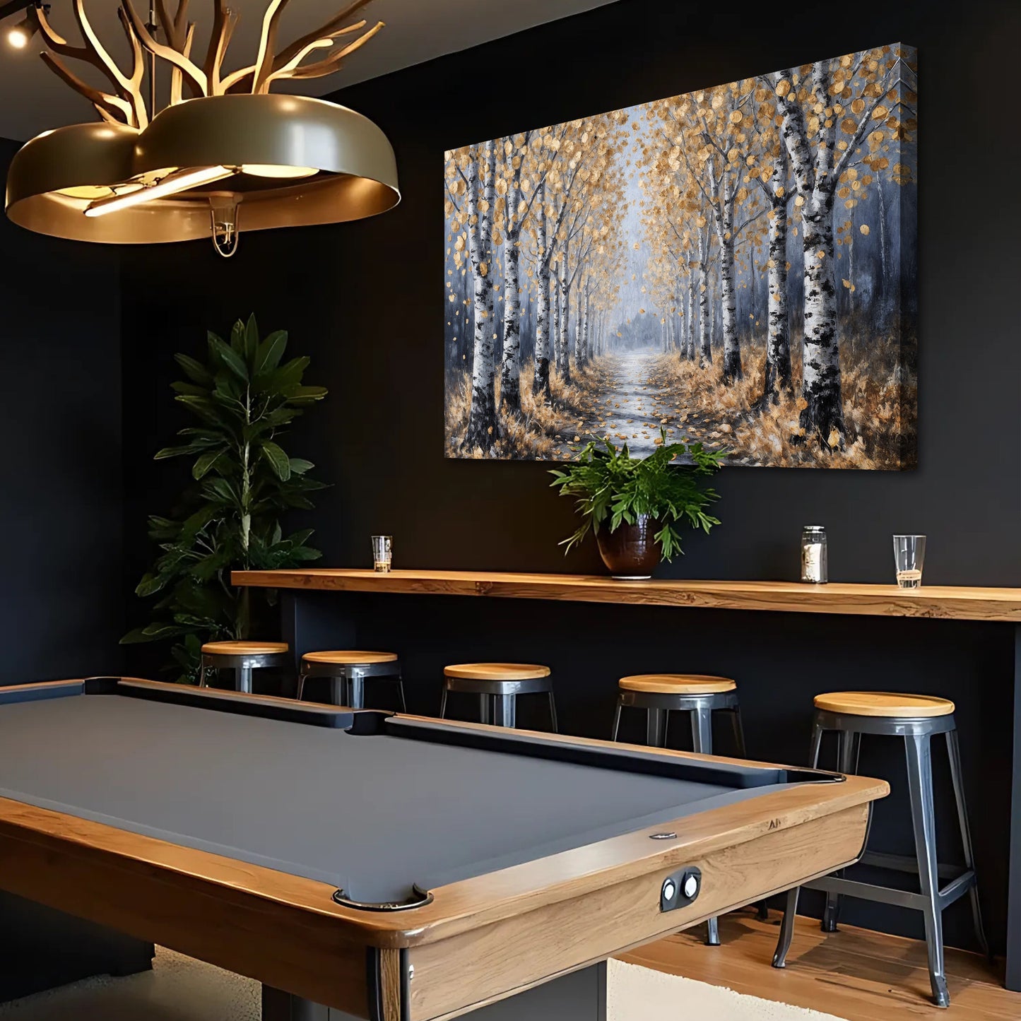 Golden Autumn Forest Path Wall Art