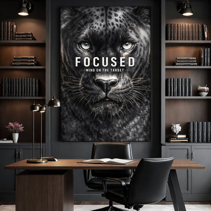 Focused Black Panther Motivational Wall Sign