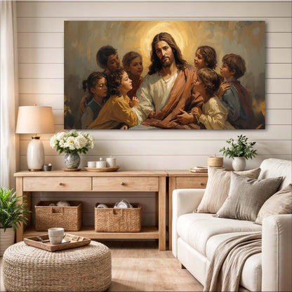 Jesus and the Children Faith Wall Art II