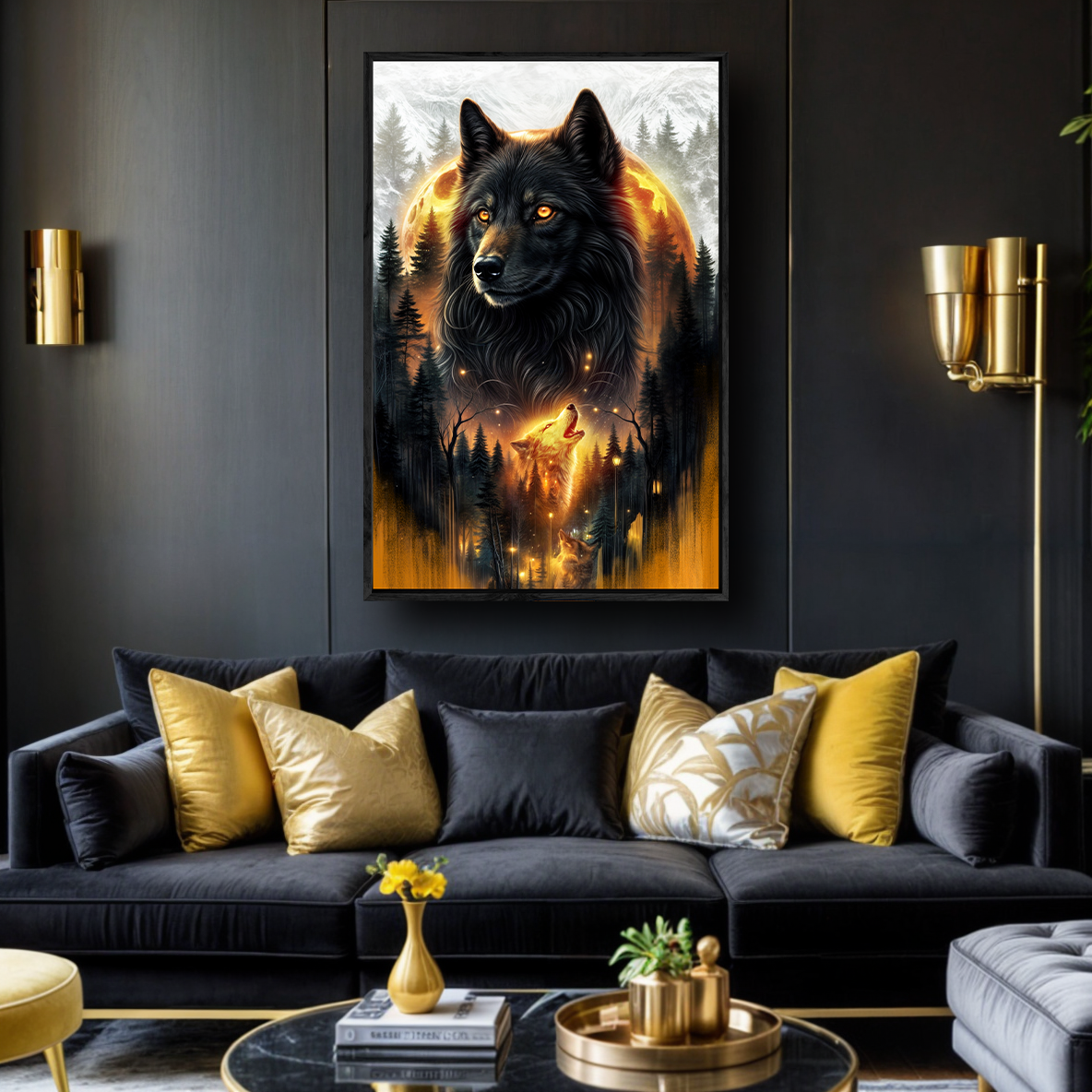 Eclipse of the Alpha Wolf Wall Art