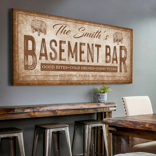 Personalized Basement Bar Wall Sign