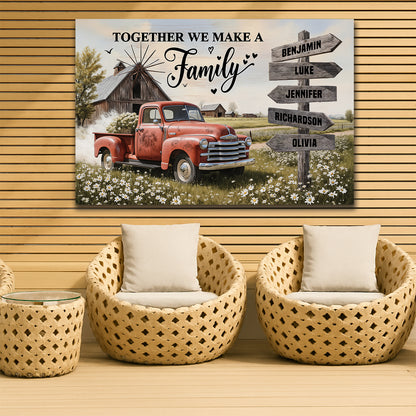Personalized Family Farmhouse Old Truck Wall Art