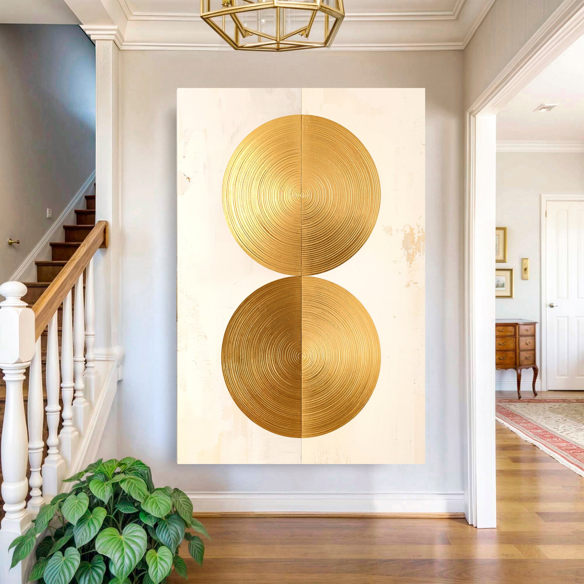 Golden Circle Abstract Wall Art