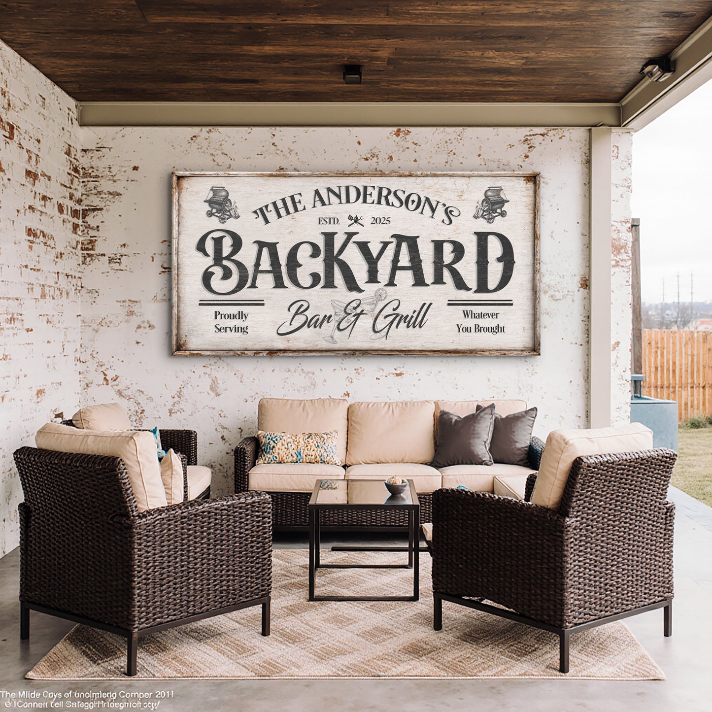 Vintage Bar And Grill Wall Sign