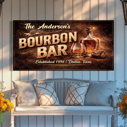 Personalized Bourbon Bar Wall Sign