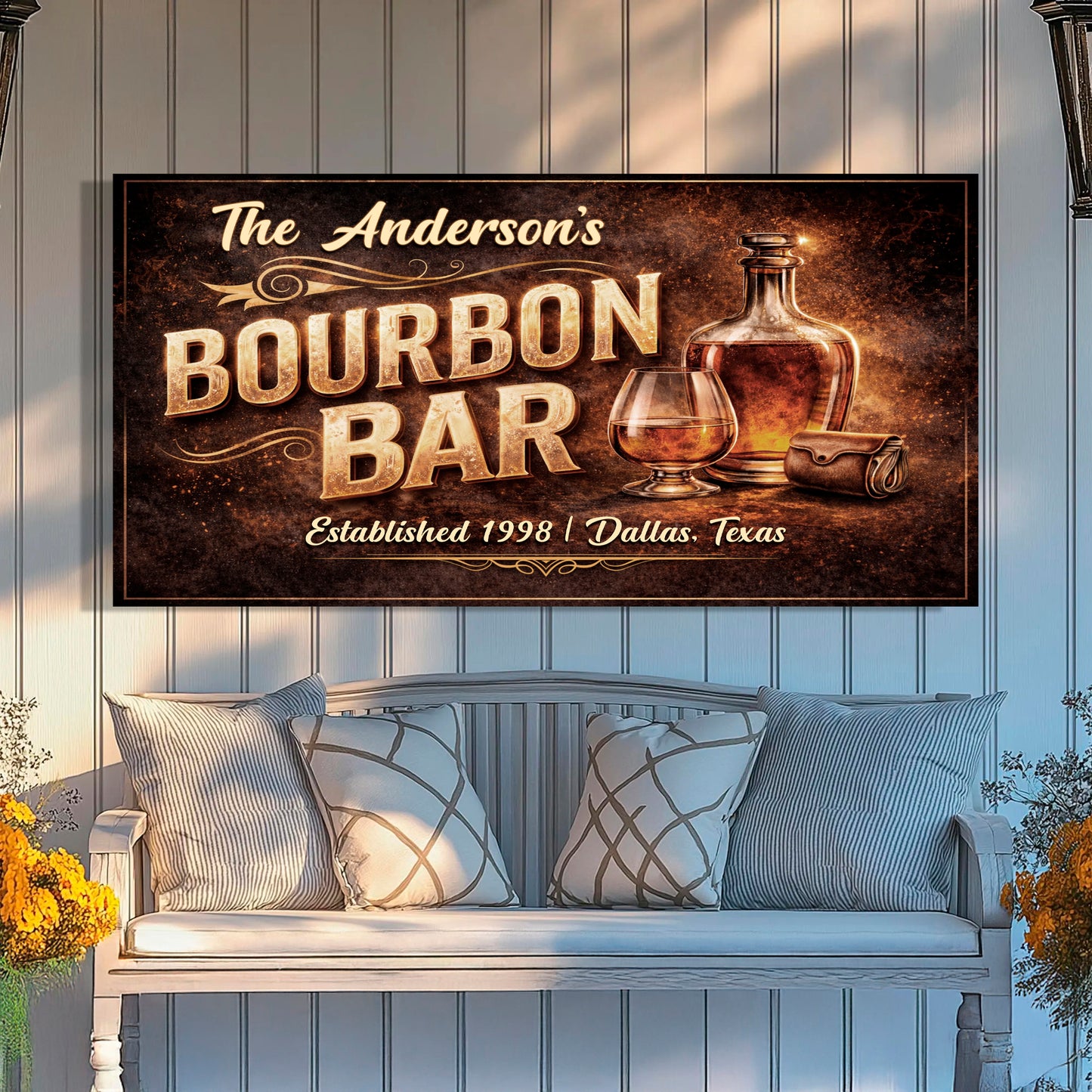Personalized Bourbon Bar Wall Sign