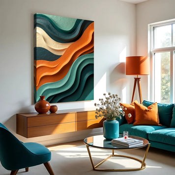 Textured Wave Abstract Wall Art