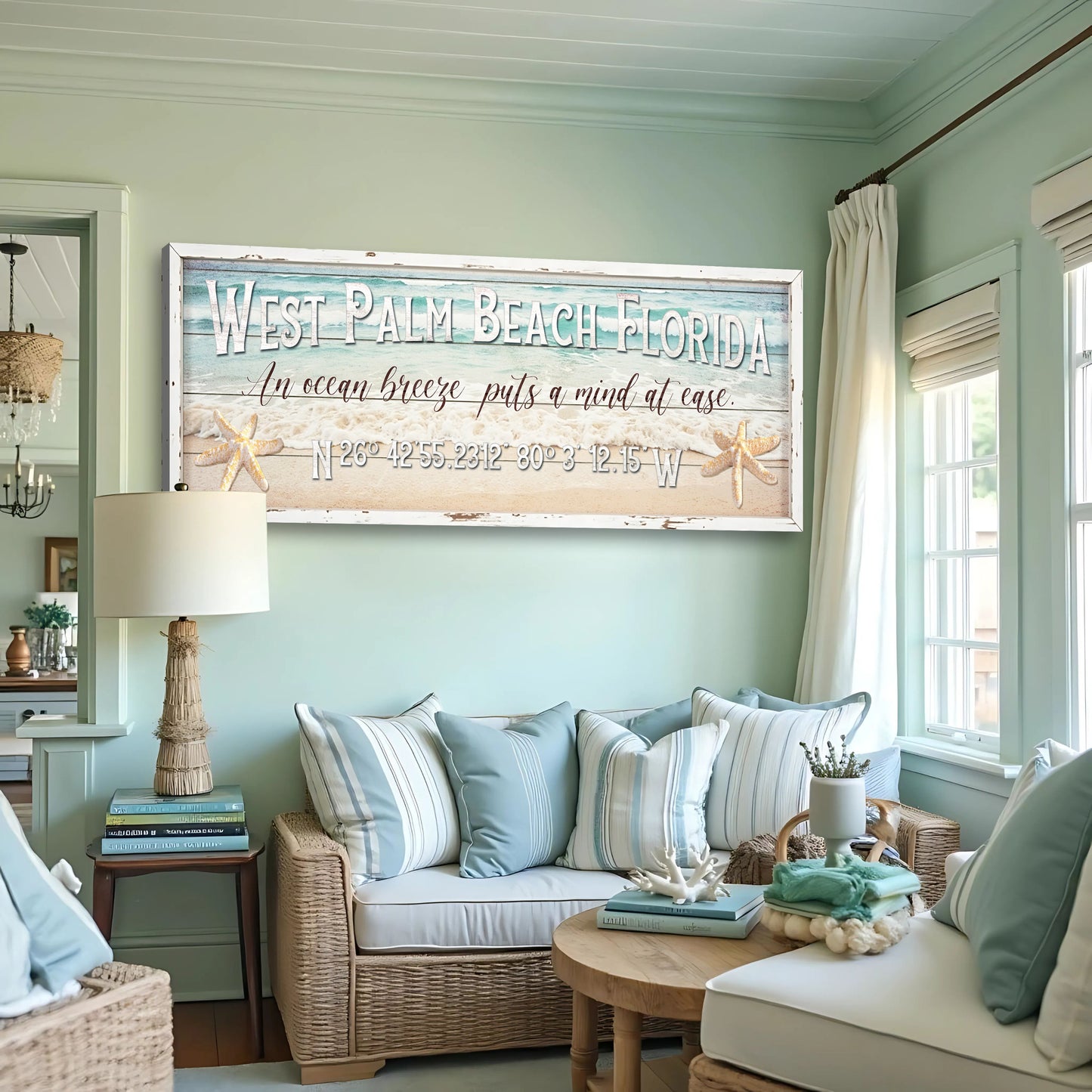 Personalized Beach House Coastal Sign