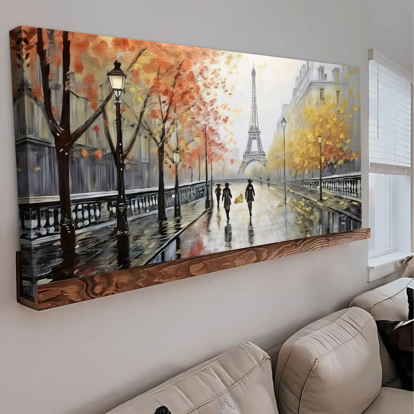 Parisian Rain Cityscape Impasto Wall Art