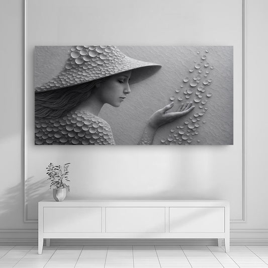 Modern Minimalist Woman Silhouette Wall Art