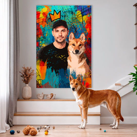 Customized Pet Portrait Abstract Wall Art III