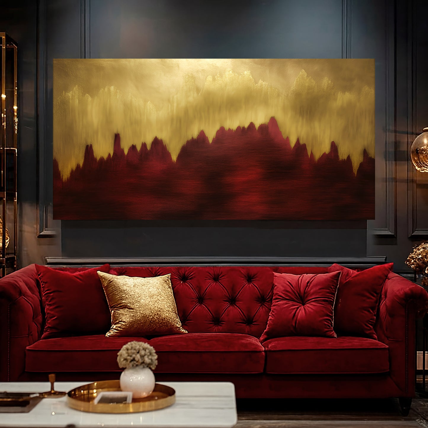 Red and Gold Ascent Wall Art