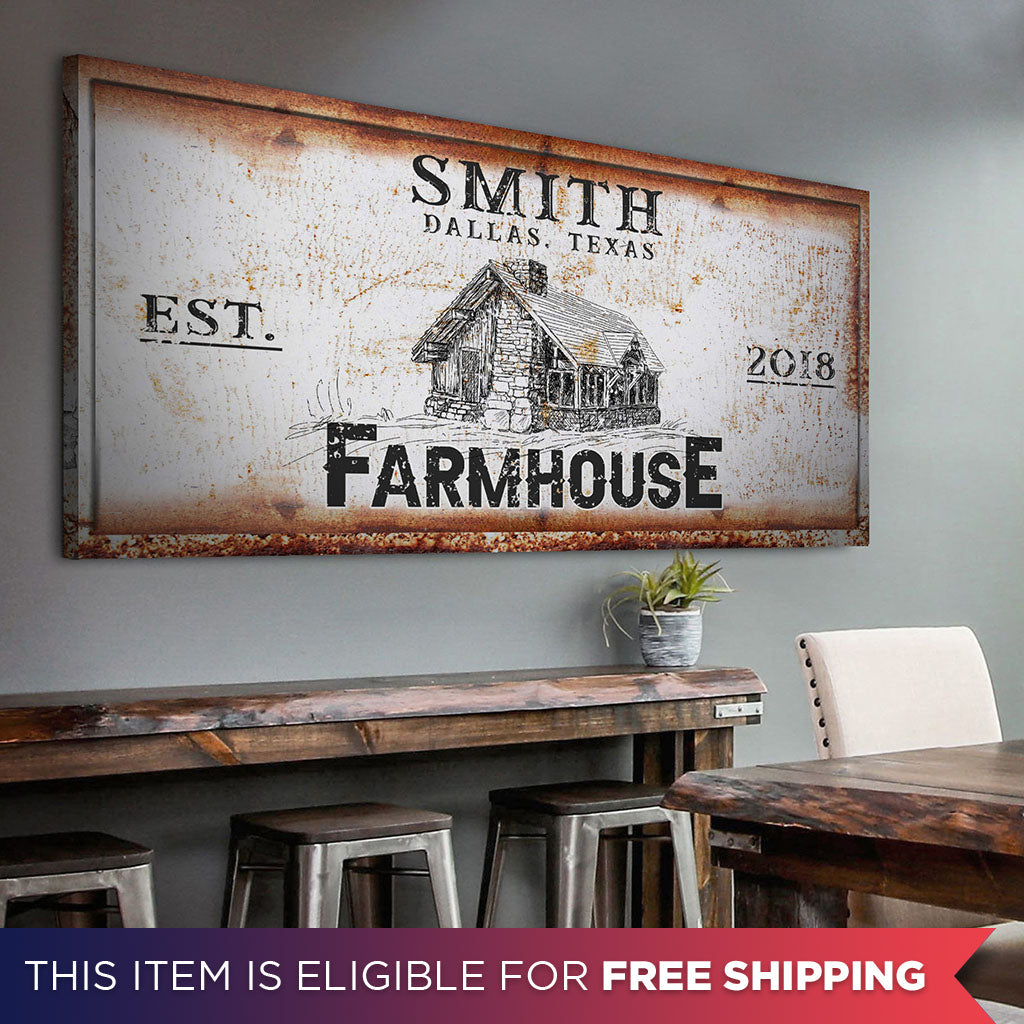 Rustic Farmhouse Personalized Sign V (Free Shipping)