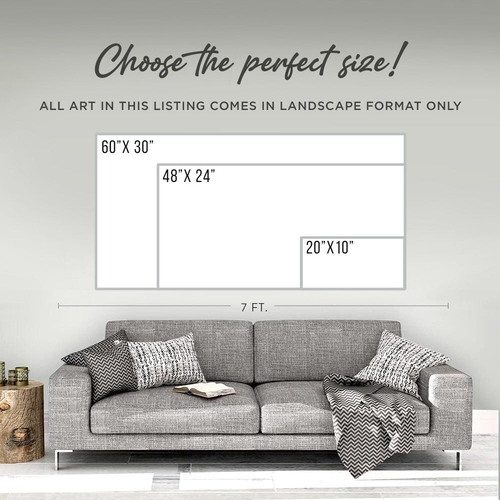 Family Entertainment Lounge Sign Size Chart - Image by Tailored Canvases