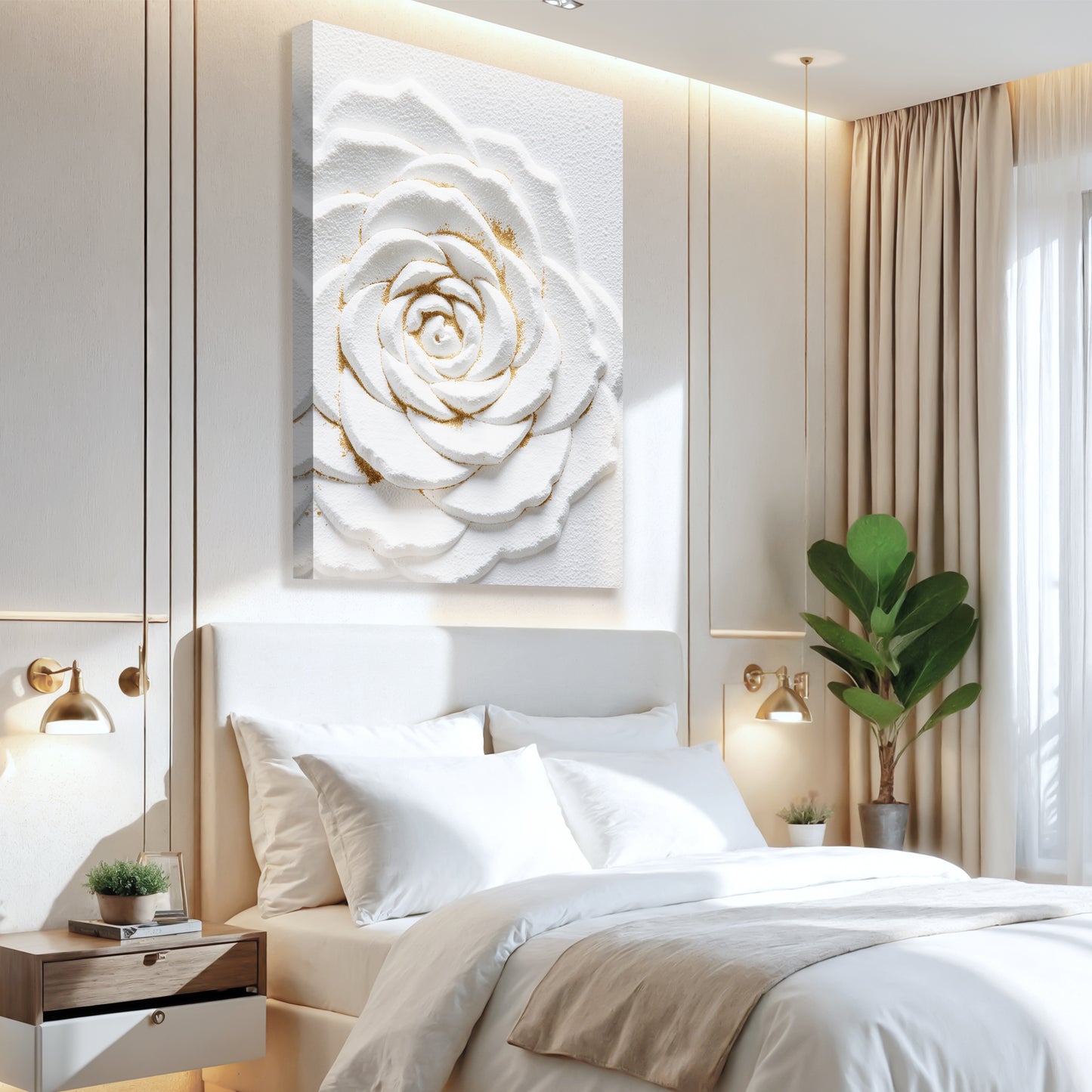 Ivory Blossom Abstract Wall Art