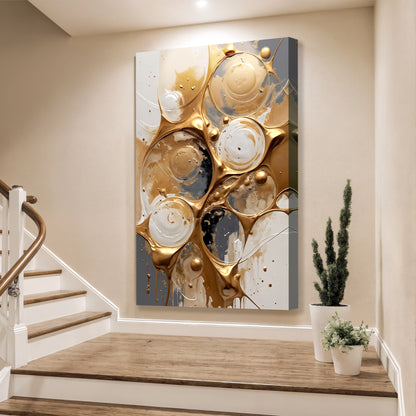 Black And Gold Abstract Splashes Wall Art