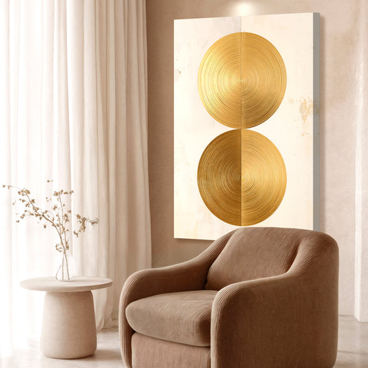 Golden Circle Abstract Wall Art