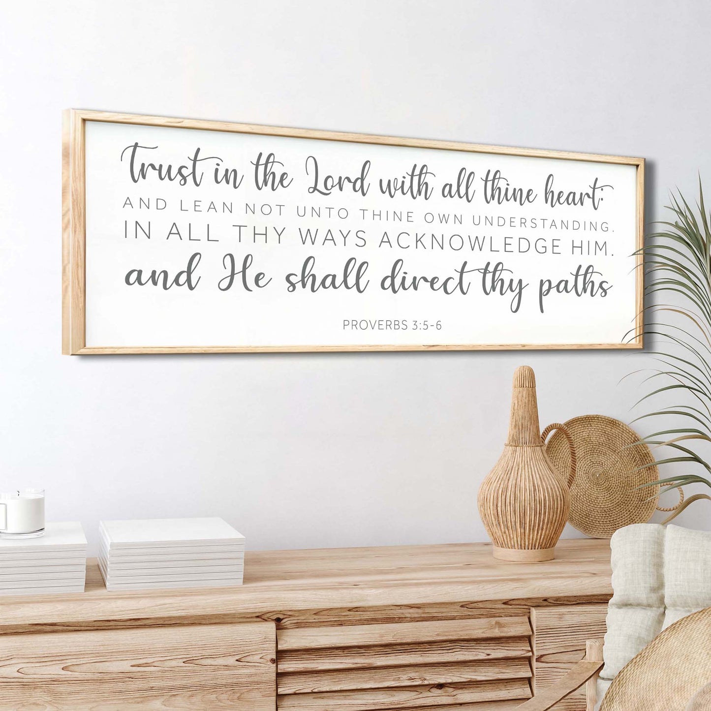 Proverbs 3:5-6 Faith Wall Sign