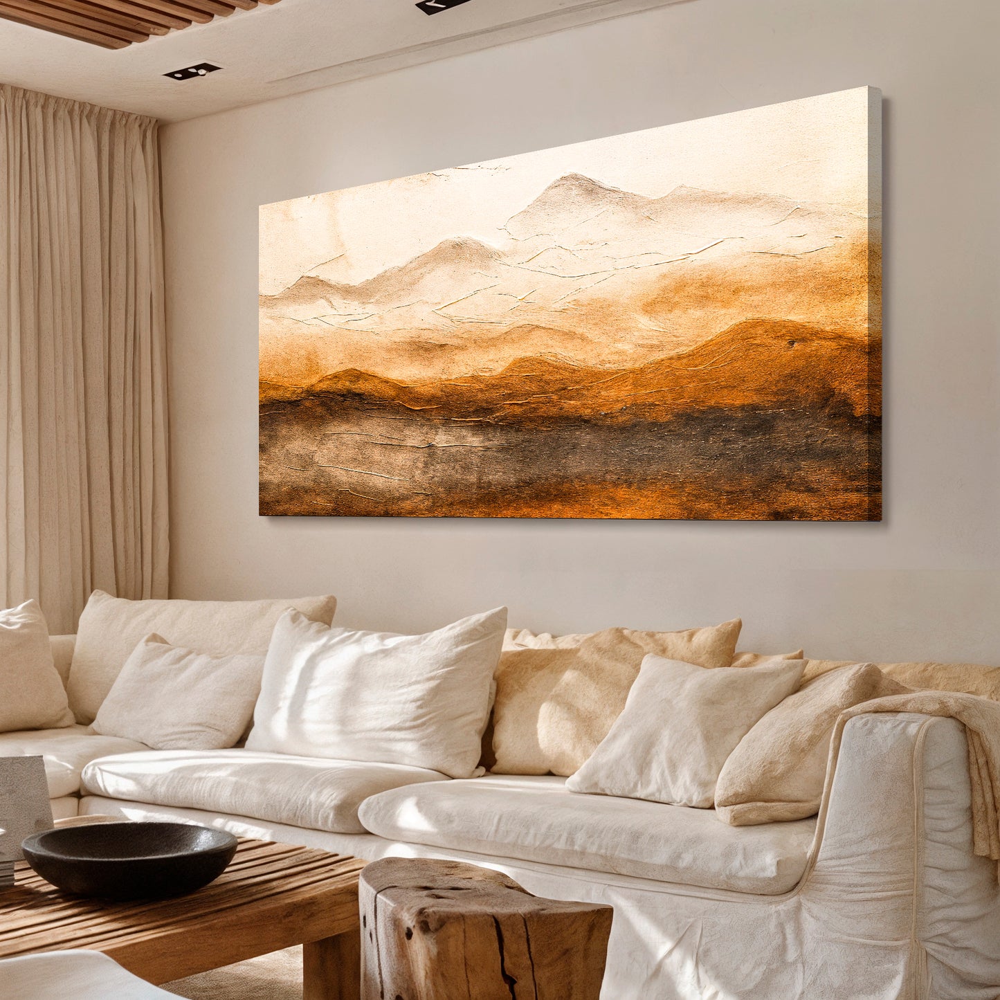 Desert Mountain Horizon Abstract Wall Art
