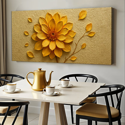 Golden Dandelion Minimalist Abstract Wall Art IV