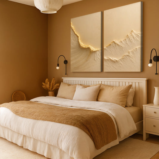 Neutral Ocean Waves Duo Wall Art