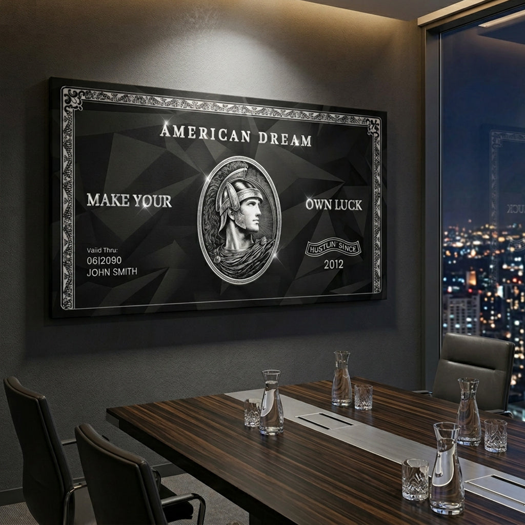 Personalized American Dream “Make Your Own Luck” Wall Sign II