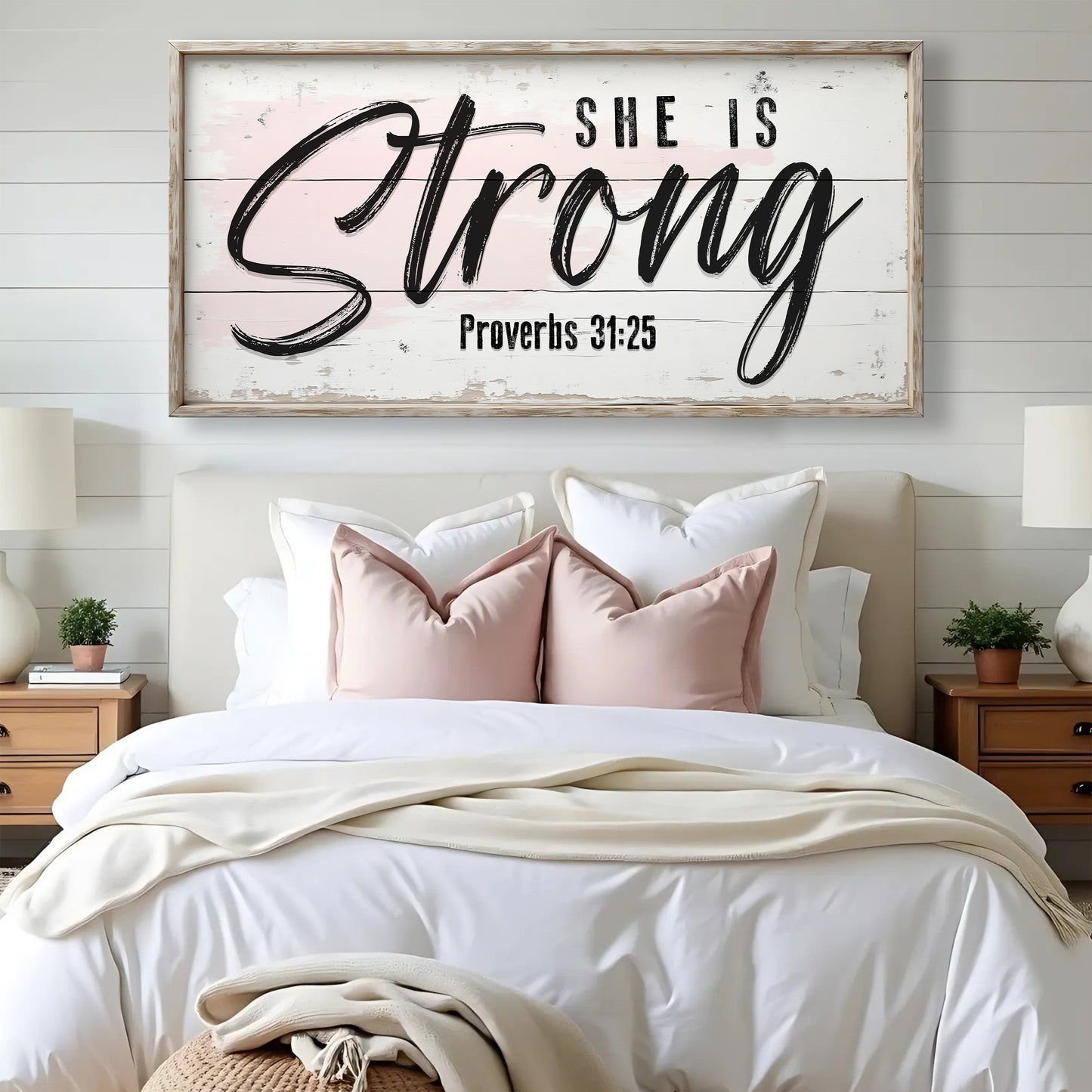 She Is Strong Psalms 34:8 Faith Sign