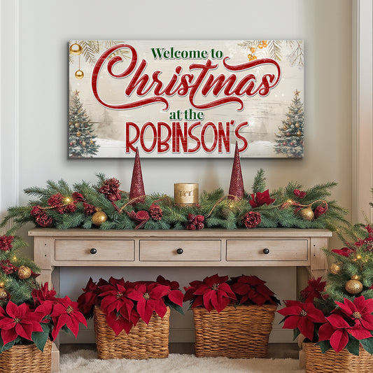 Custom Family Christmas Tree Wall Sign