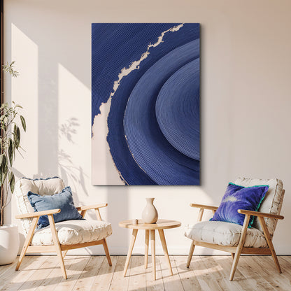 Navy Blue Acrylic Abstract Wall Art