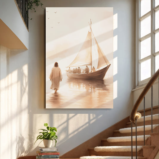 Jesus Christ Walking On Water Faith Wall Art VIII