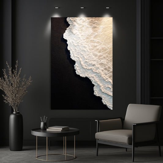Black Sand Beach Abstract Wall Art