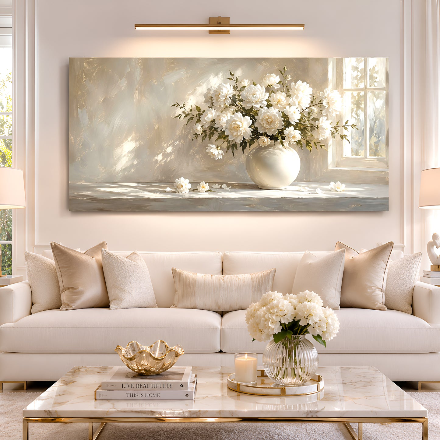 Morning Peonies by the Window Wall Art
