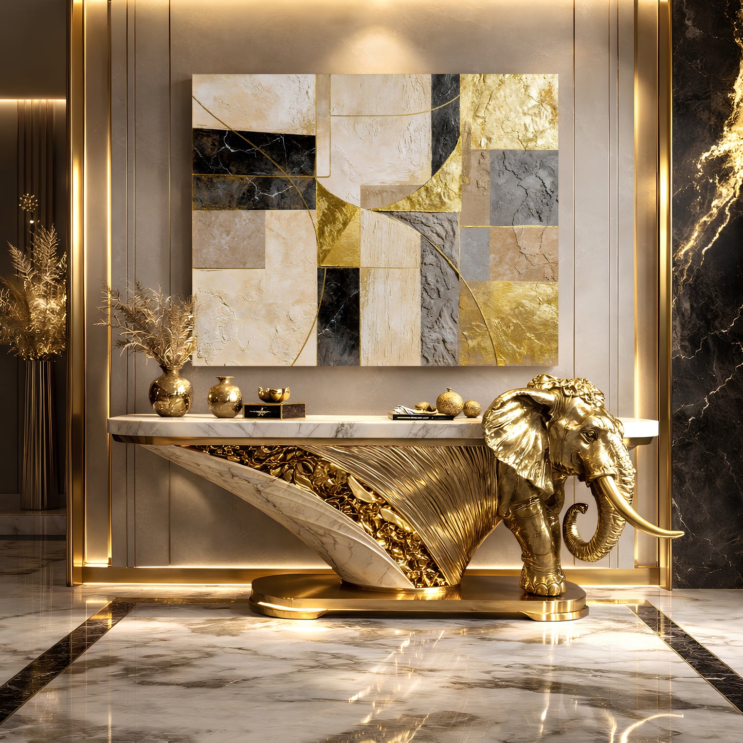 Golden Arc Symphony Wall Art