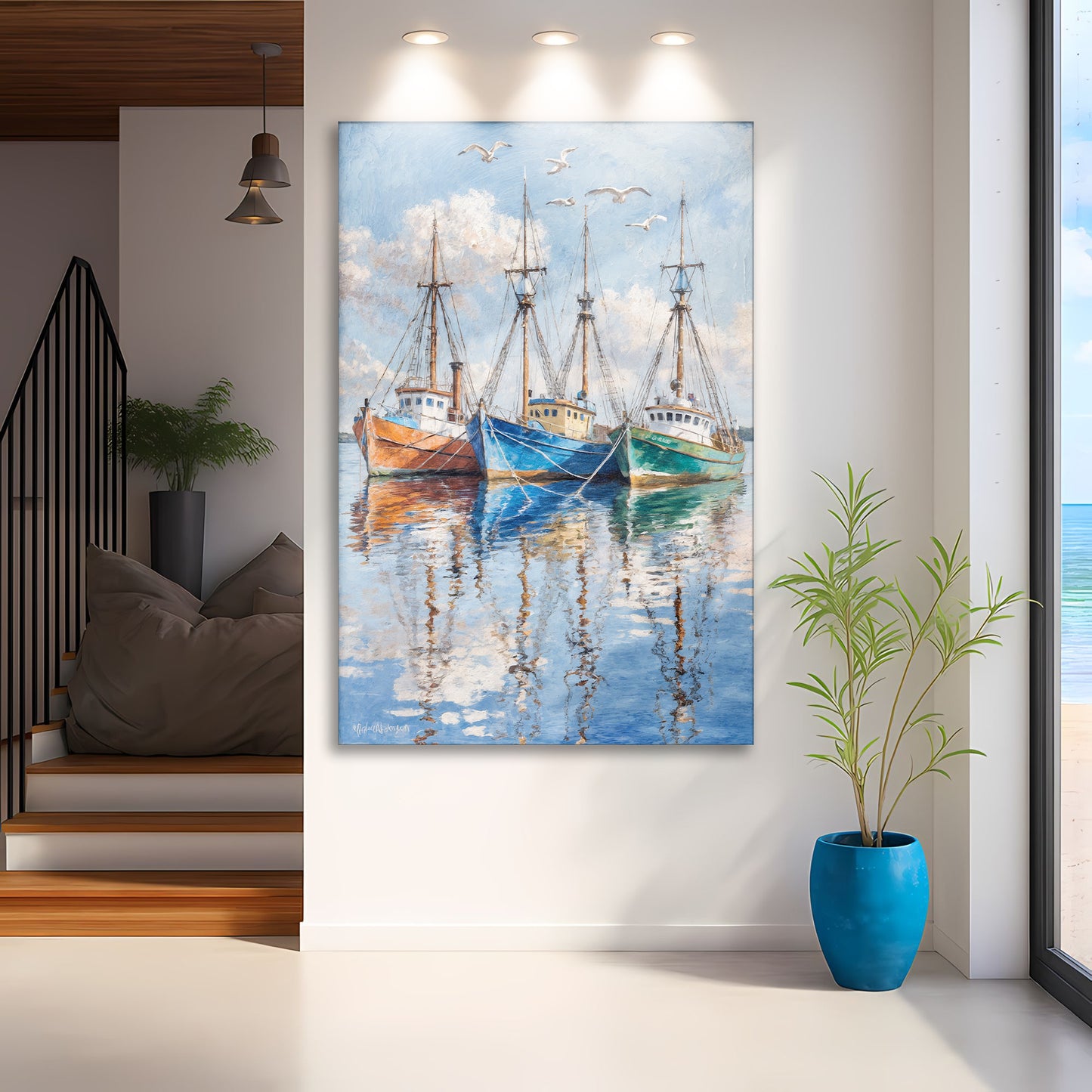 Anchored Seaside Wall Art