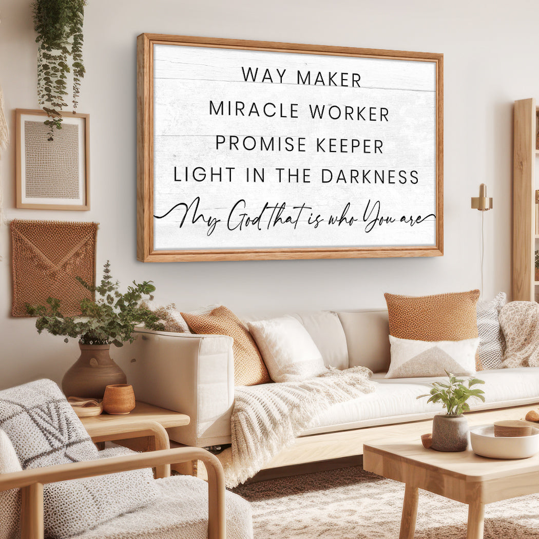 My God Way Maker Miracle Worker Faith Sign