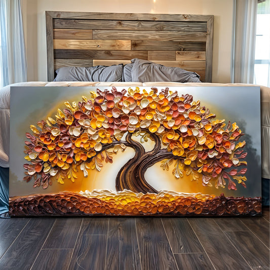 Golden Autumn Impasto Wall Art