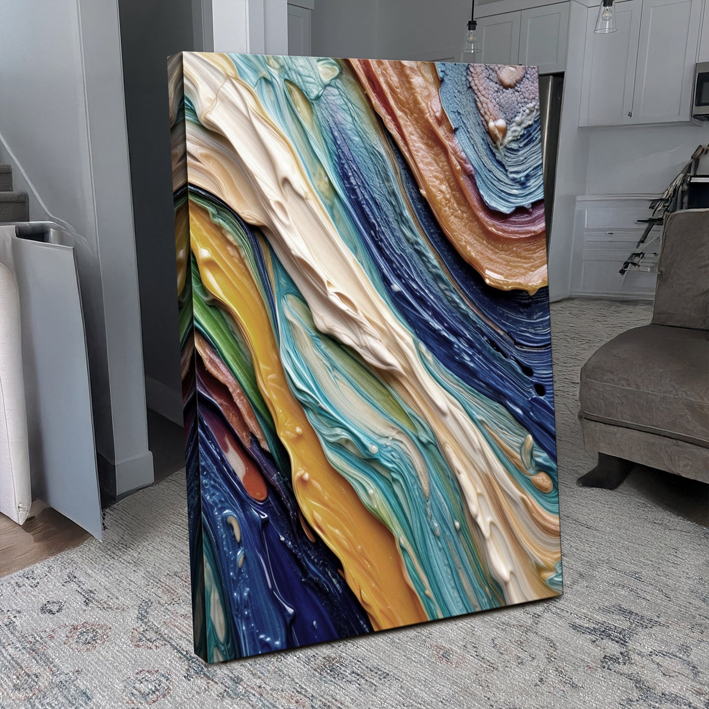 Ocean Waves Impasto Wall Art