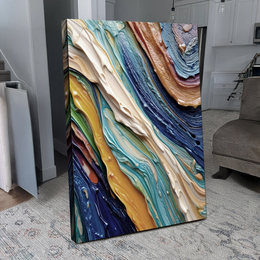 Ocean Waves Impasto Wall Art