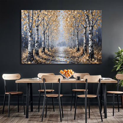 Golden Autumn Forest Path Wall Art
