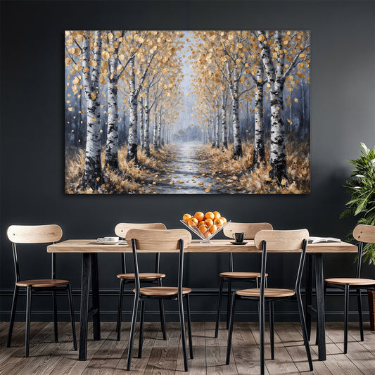 Golden Autumn Forest Path Wall Art